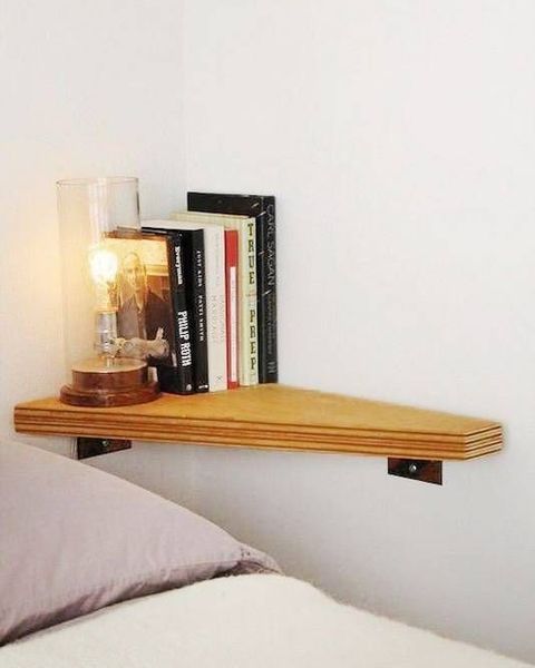 corner wall mounted nightstand small bedroom