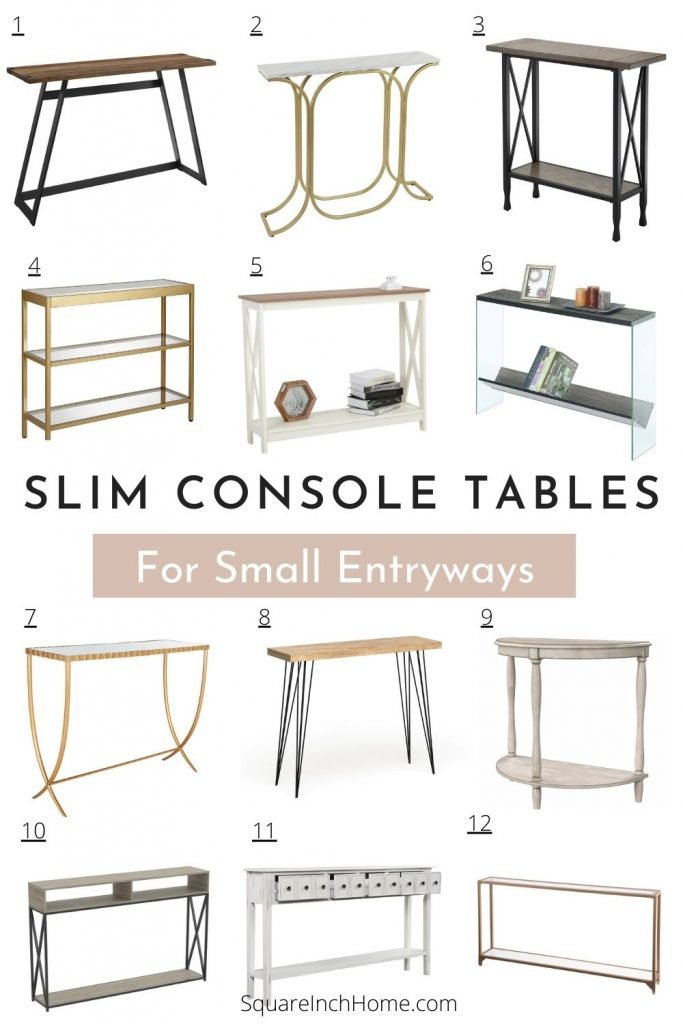 slim console tables for small entryways and hallways