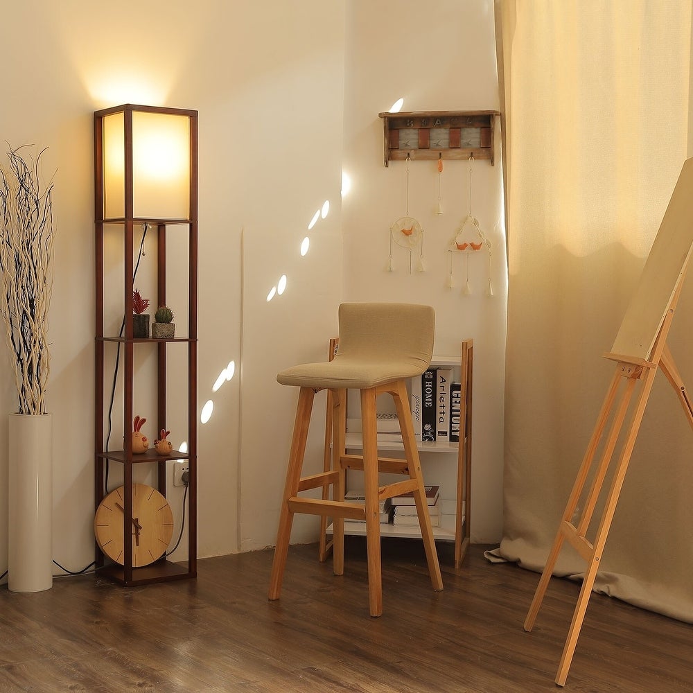 floor lamp with shelves nightstand alternative