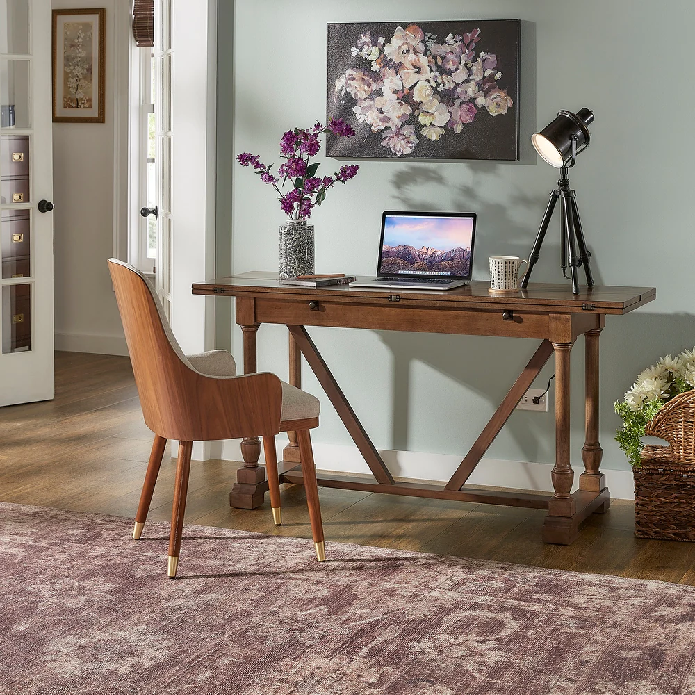 rustic convertible console to dining table