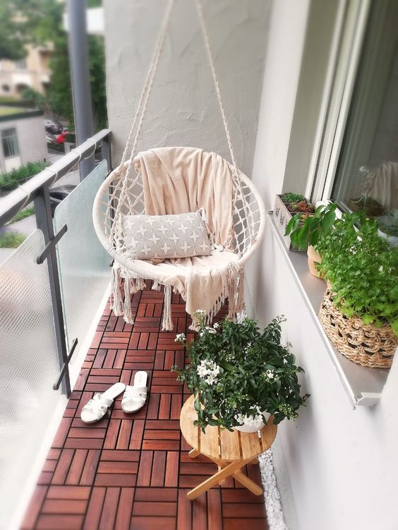 swing chair in small balcony