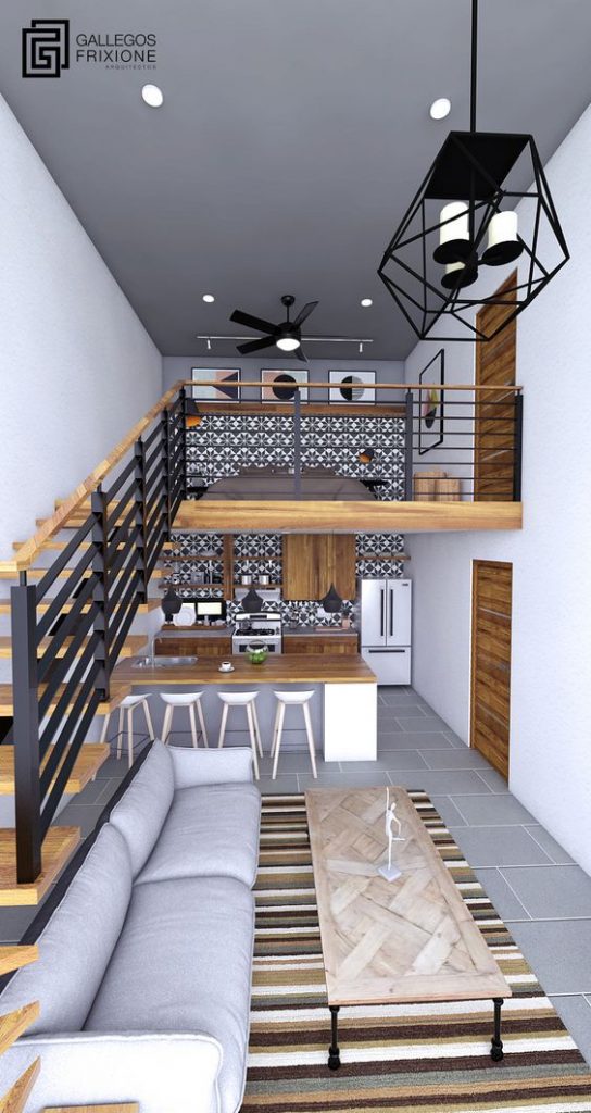 mid-century modern loft design