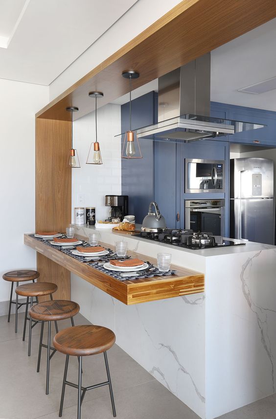 kitchen island with dining table extension