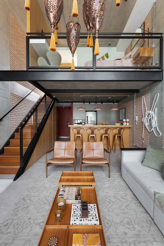 earth tone loft apartment design